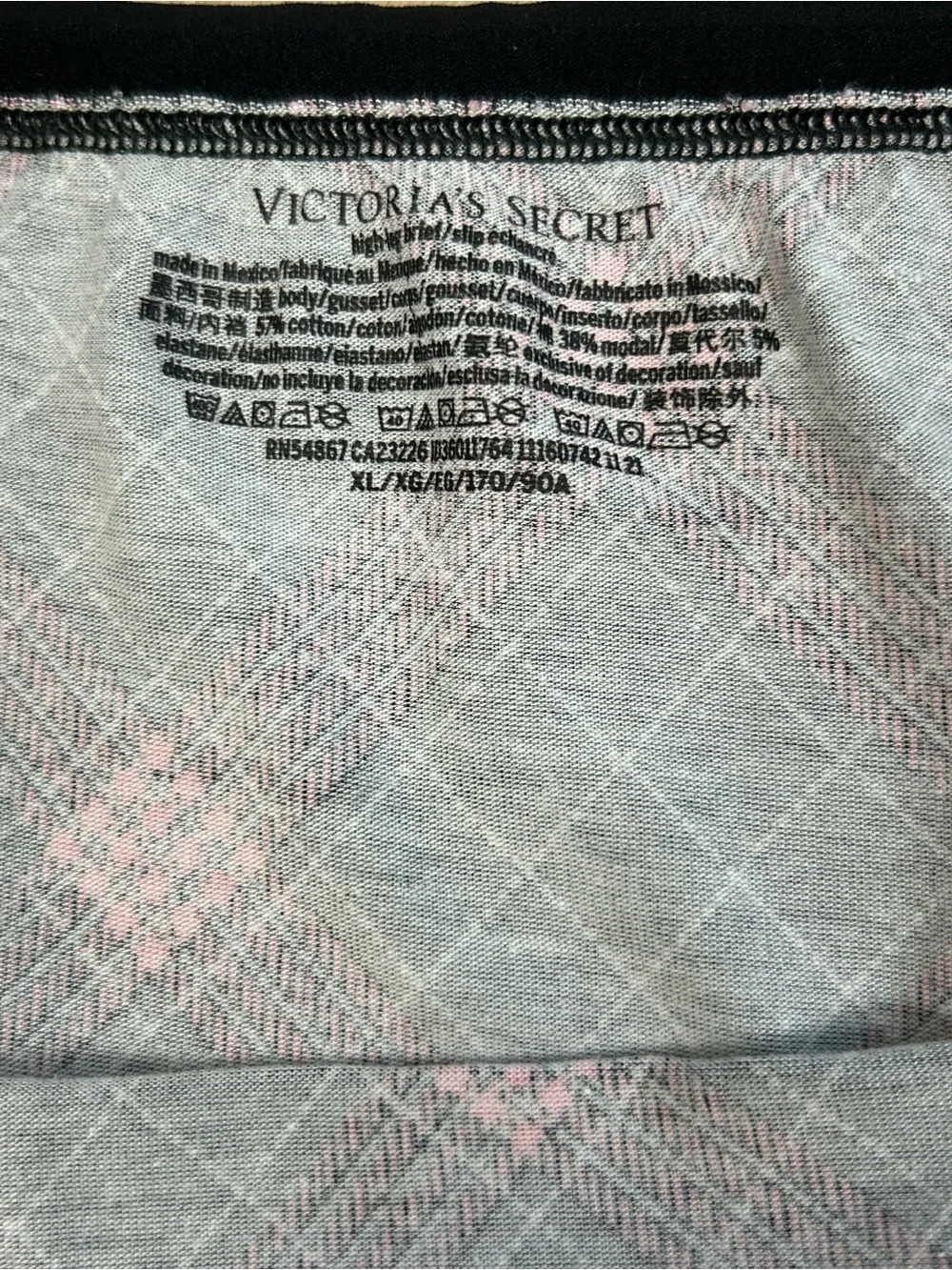 Victoria's Secret High Leg Brief Plaid Panty XL